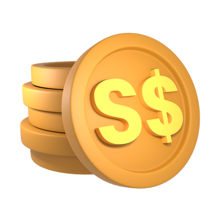 Dollar de Singapour  3D Icon