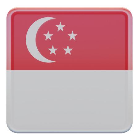 Quadratische Flagge von Singapur  3D Icon