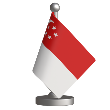 Singapur Tischflagge  3D Icon