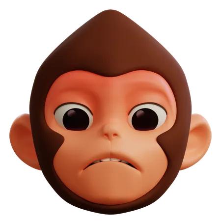 Singe anxieux  3D Icon