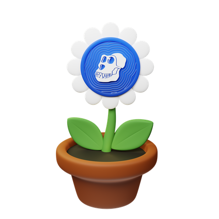 Pot de plante crypto singe  3D Icon