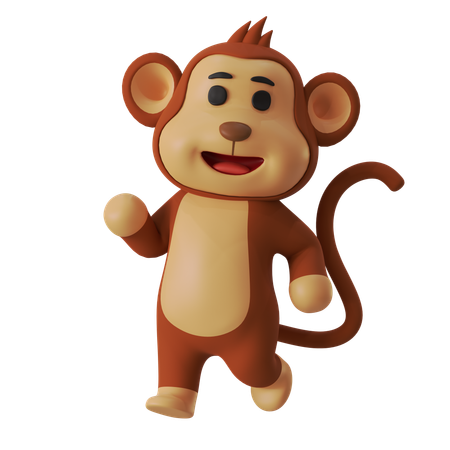 Singe qui marche  3D Illustration