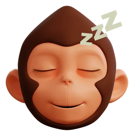 Mignon singe qui dort  3D Icon