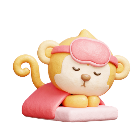 Mignon singe qui dort  3D Icon