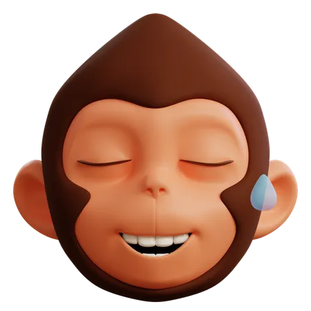 Mignon singe qui rit  3D Icon