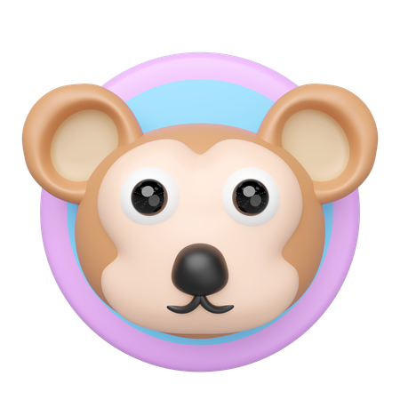 Tête de personnage de singe  3D Icon
