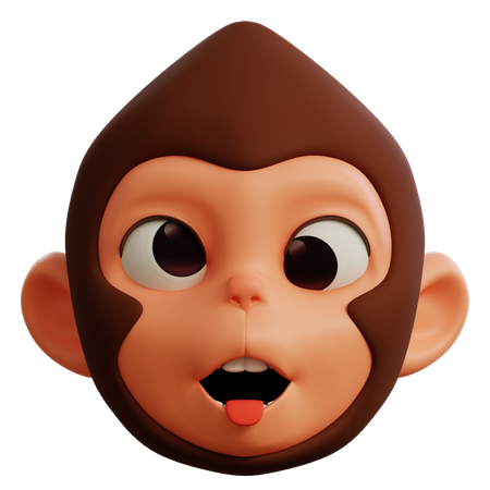 Visage laid de singe  3D Icon