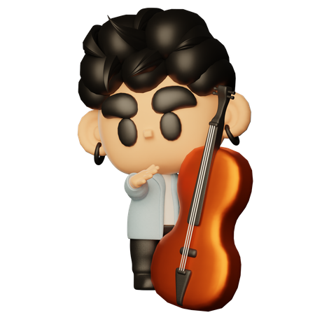 Singer Playing Viola  3D Icon