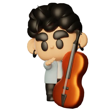 Singer Playing Viola  3D Icon