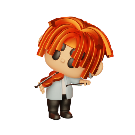 Singer Playing Viola  3D Icon