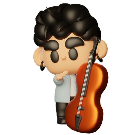 Singer Playing Viola  3D Icon
