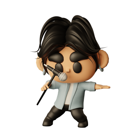 Singer Singing  3D Icon