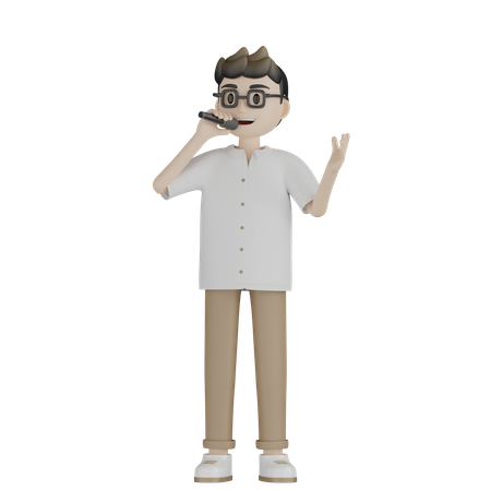Singer Singing Song  3D Icon