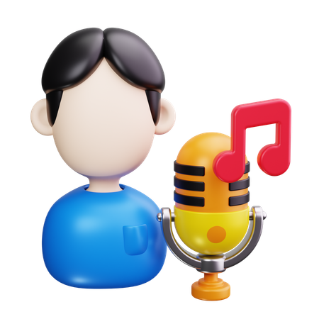 Singing  3D Icon