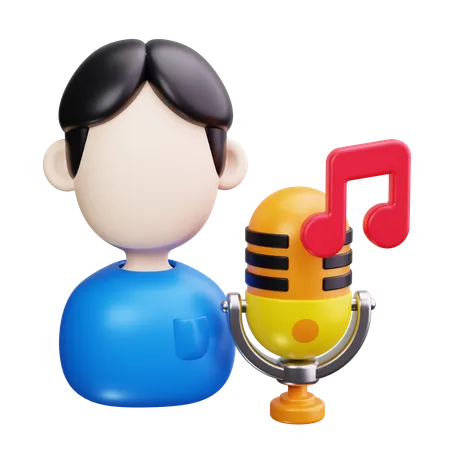 Singing  3D Icon