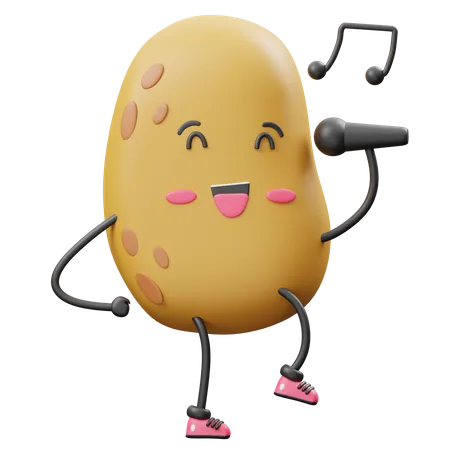 Singing Potato  3D Icon