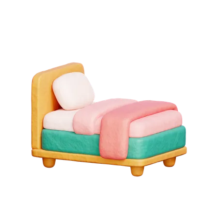 Single Bed  3D Icon