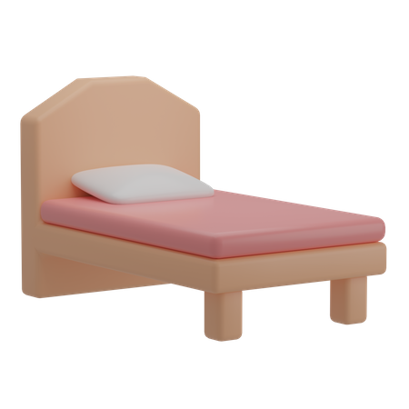 Single Bed 3D Illustration