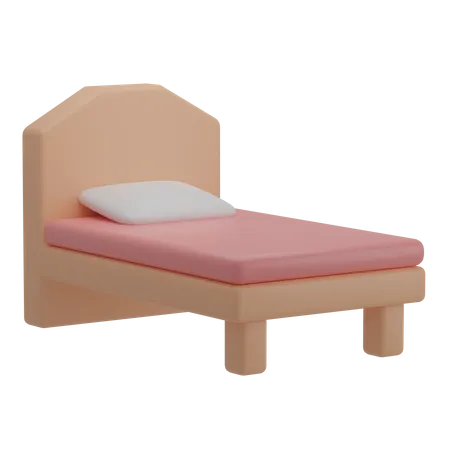 Single Bed  3D Illustration