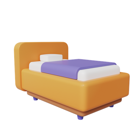 Single Bed 3D Icon