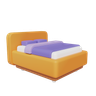 single bed 3d illustration
