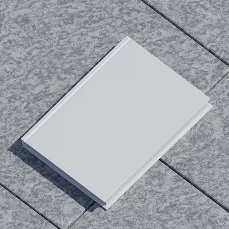 Single Book on Stone Surface  3D Illustration