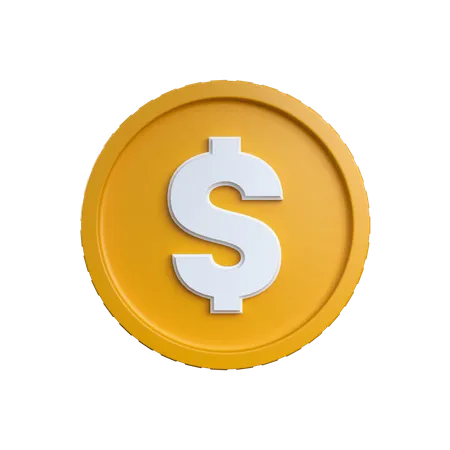 Single Coin  3D Icon