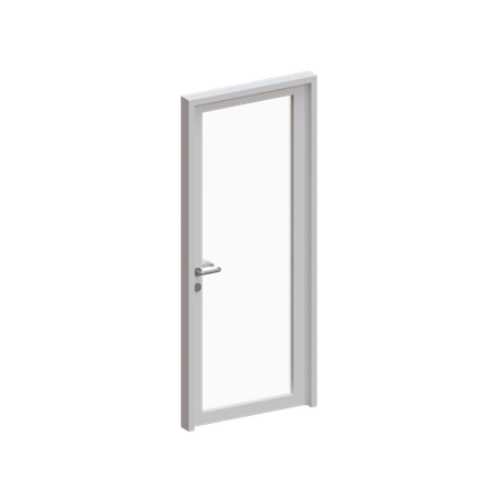 Single Framed Glass Door  3D Icon
