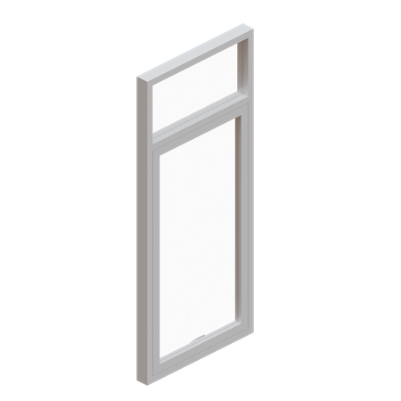 Single Swing Window With Top Ventilation  3D Icon