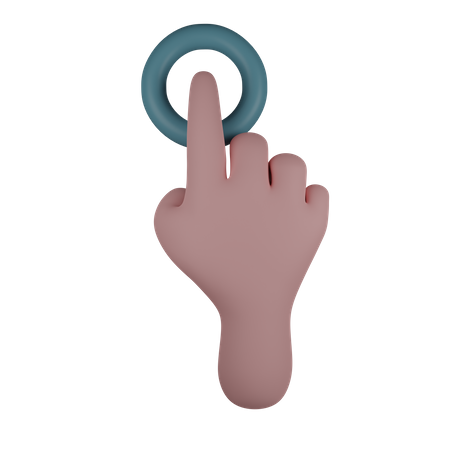 Single Tap Hand Gesture 3D Illustration