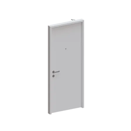 Single Wood Door 3 D Design Element Suitable For Interior Theme 3D Icon