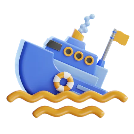 Sinking ship  3D Icon