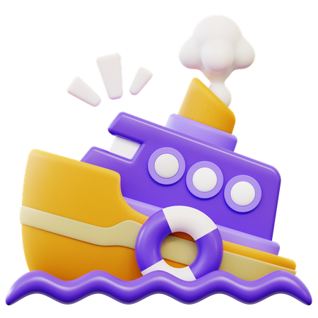 Sinking ship  3D Icon