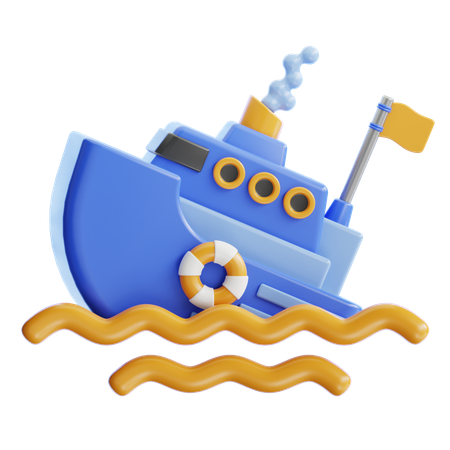 Sinking ship  3D Icon