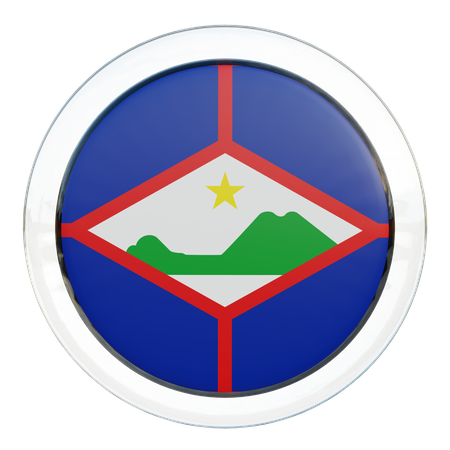 Sint Eustatius Round Flag 3D Icon