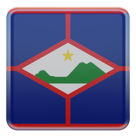 Sint Eustatius Square Flag 3D Icon