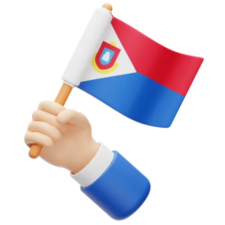 Sint Maarten Flag Flag Hand Flag  3D Icon