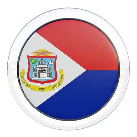 Sint Maarten Round Flag 3D Icon