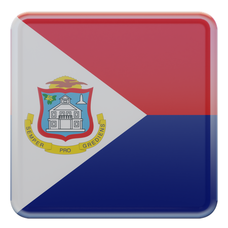 Sint Maarten Square Flag  3D Icon