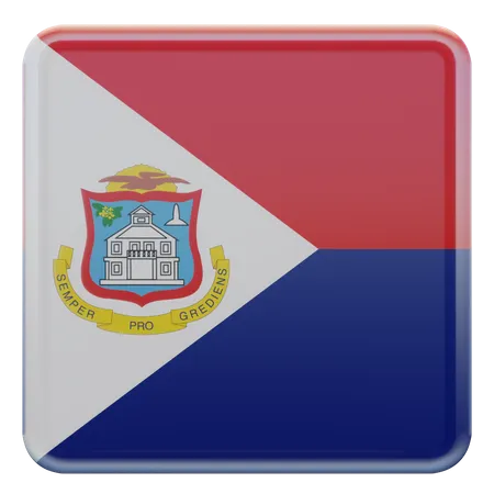 Sint Maarten Square Flag  3D Icon