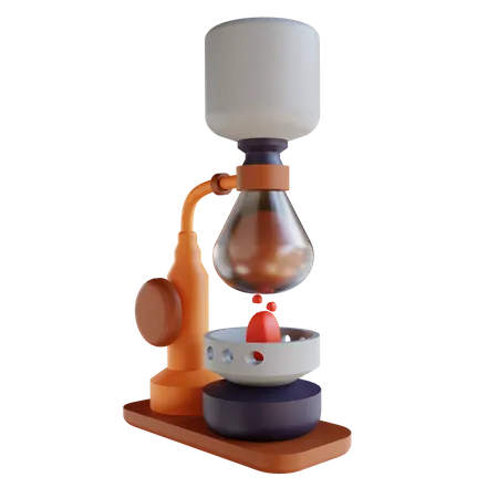 Siphon Coffee  3D Illustration