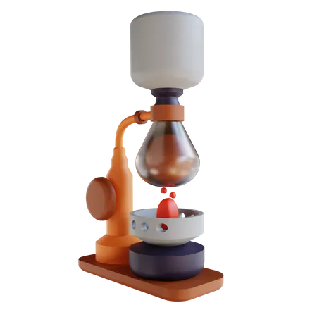 Siphon-Kaffee  3D Illustration