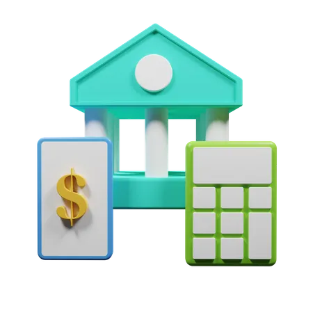 Sistema bancário on-line  3D Illustration