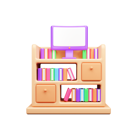 Sistema de biblioteca  3D Icon