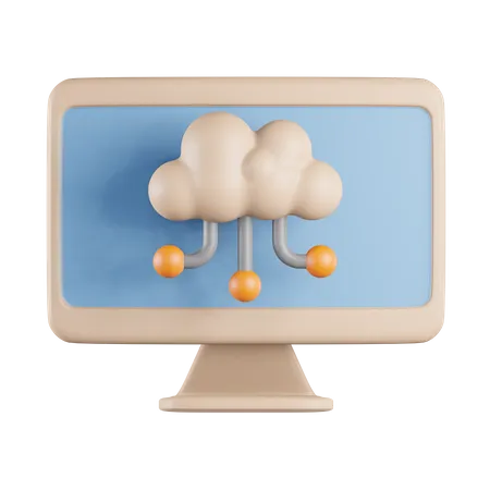 Sistema de computação em nuvem  3D Icon