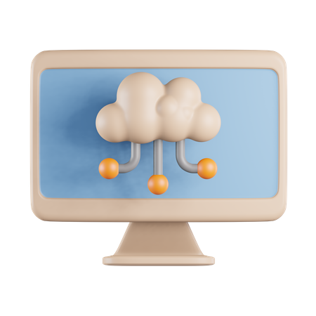 Sistema de computación en la nube  3D Icon