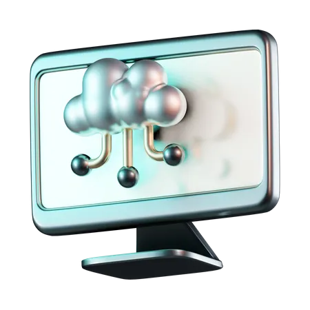 Sistema de computación en la nube  3D Icon