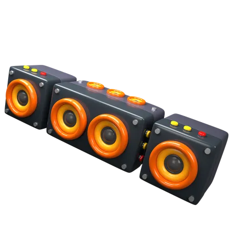 Sistema de sonido  3D Icon