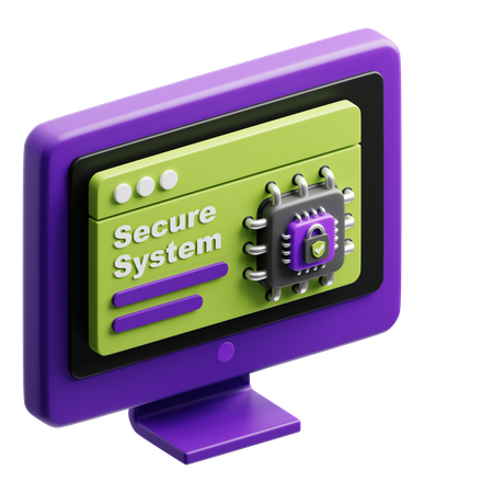 Sistema seguro  3D Icon