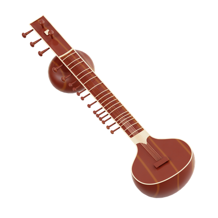 Sitar  3D Icon